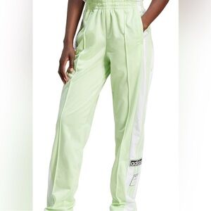 Adidas Green and White Track Pants Relaxed Fit